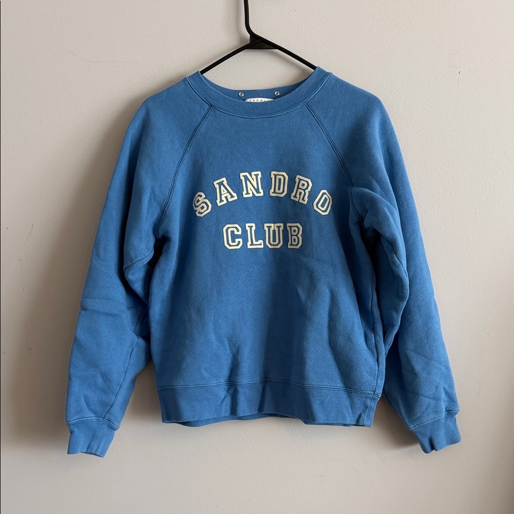 Sandro Club Blue Crewneck Sweatshirt